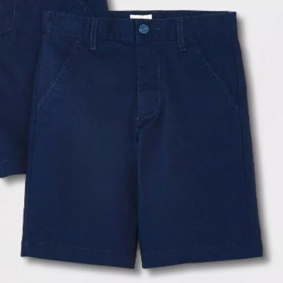 Cat & Jack Boys Navy Blue Uniform Shorts - Size XL (14) ~ adjustable waist & Sna - Picture 2 of 3